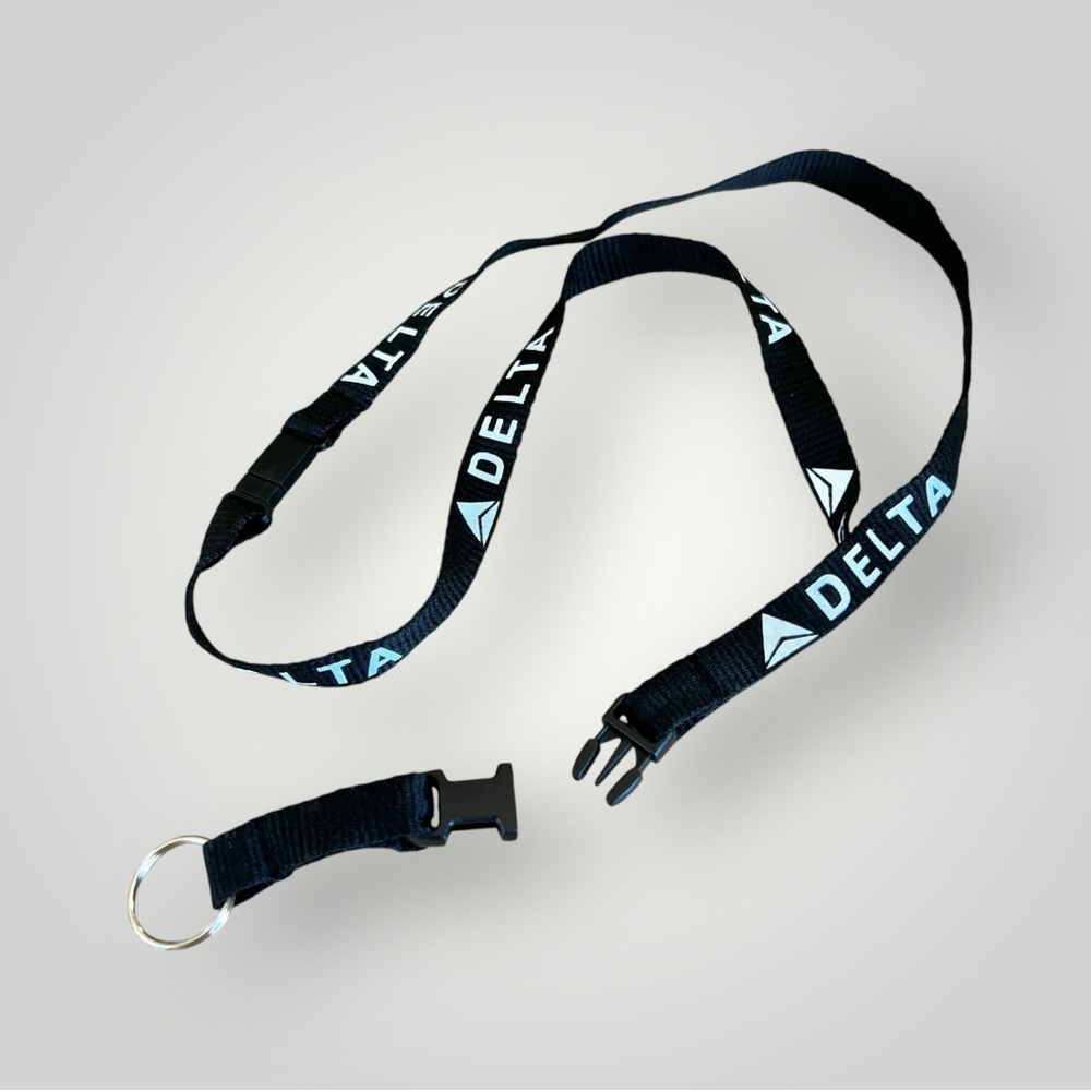 Delta Air Lines Official Black Lanyard Strap For ID & Keys New - Picture 4 of 16